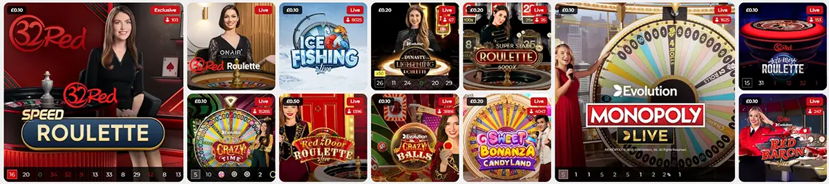 32Red casino live games